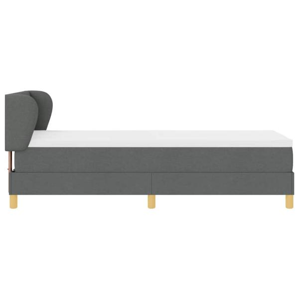Boxspringbett mit Matratze Dunkelgrau 80x200 cm Stoff