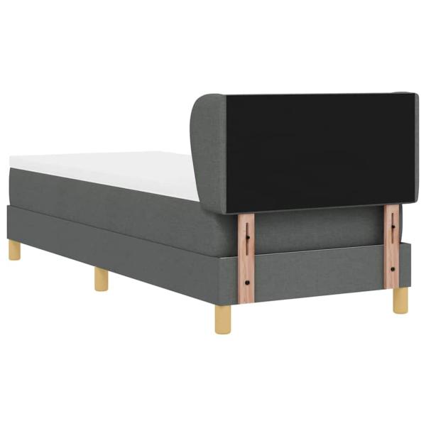 Boxspringbett mit Matratze Dunkelgrau 80x200 cm Stoff