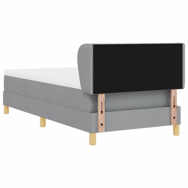 Boxspringbett mit Matratze Hellgrau 90x200 cm Stoff