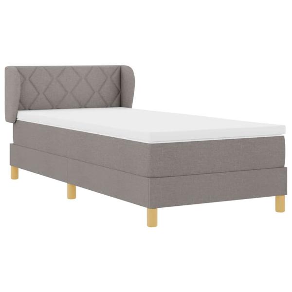 Boxspringbett mit Matratze Taupe 100x200 cm Stoff