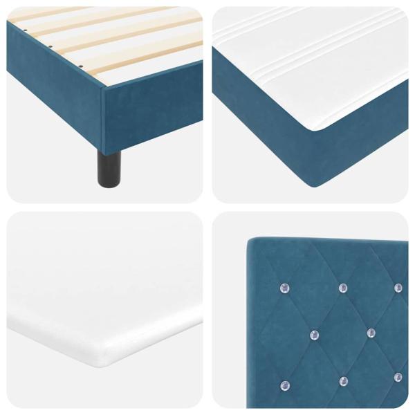 Boxspringbett mit Matratze Dunkelblau 80x200 cm Samt