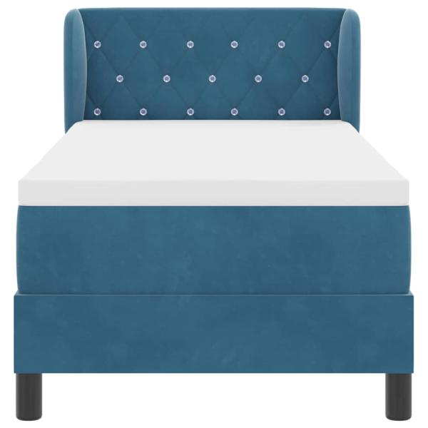 Boxspringbett mit Matratze Dunkelblau 80x200 cm Samt