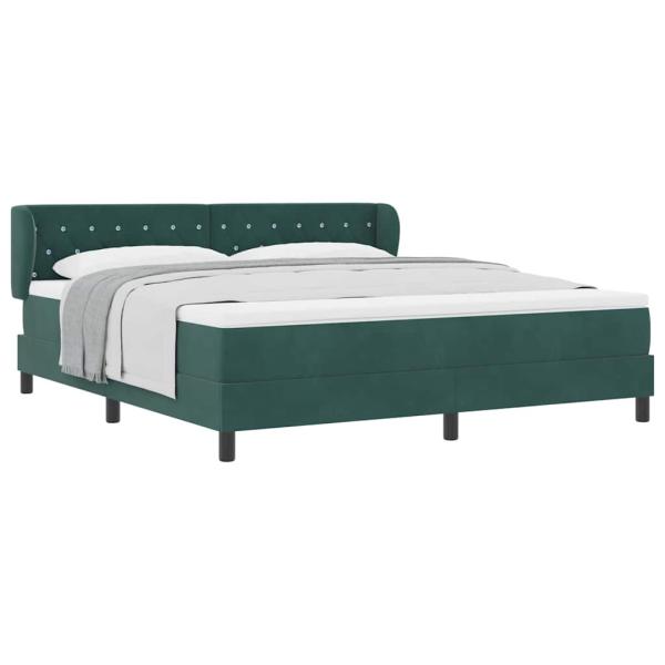 Boxspringbett mit Matratze Dunkelgrün 180x200 cm Samt