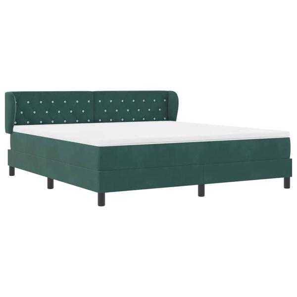 Boxspringbett mit Matratze Dunkelgrün 180x200 cm Samt