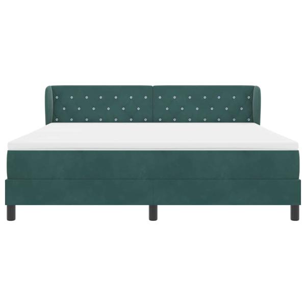 Boxspringbett mit Matratze Dunkelgrün 180x200 cm Samt