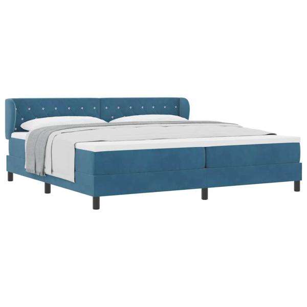 Boxspringbett mit Matratze Dunkelblau 200x200 cm Samt