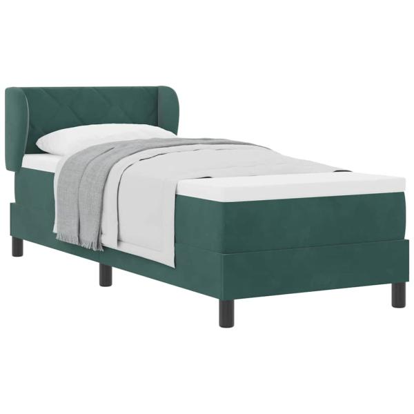 Boxspringbett mit Matratze Dunkelgrün 80x200 cm Samt