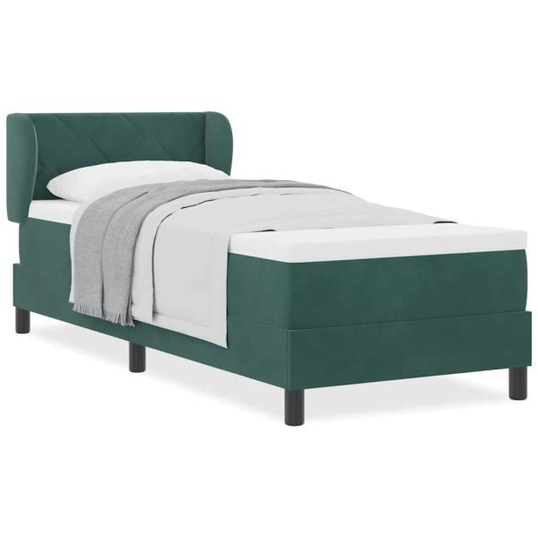 Boxspringbett mit Matratze Dunkelgrün 80x200 cm Samt