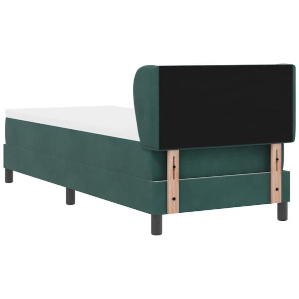 Boxspringbett mit Matratze Dunkelgrün 80x200 cm Samt