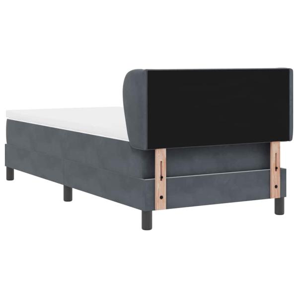 Boxspringbett mit Matratze Dunkelgrau 90x200 cm Samt