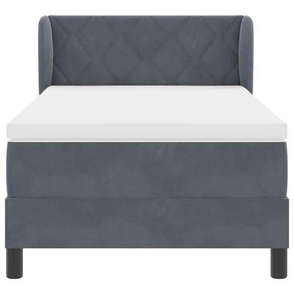 Boxspringbett mit Matratze Dunkelgrau 90x200 cm Samt