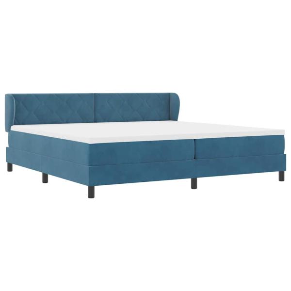 Boxspringbett mit Matratze Dunkelblau 200x200 cm Samt