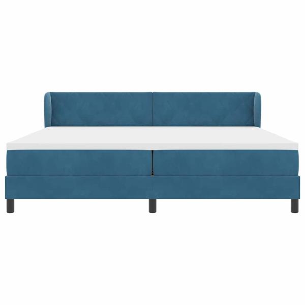 Boxspringbett mit Matratze Dunkelblau 200x200 cm Samt
