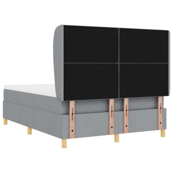 Boxspringbett mit Matratze Hellgrau 160x200 cm Stoff