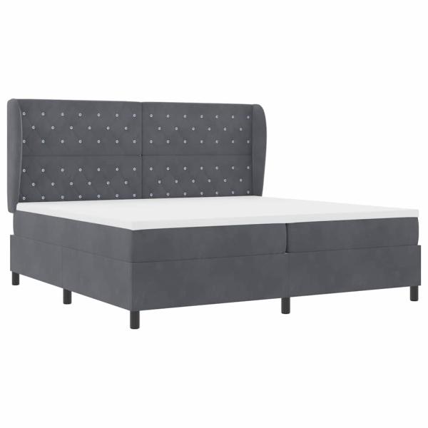 Boxspringbett mit Matratze Dunkelgrau 200x200 cm Samt