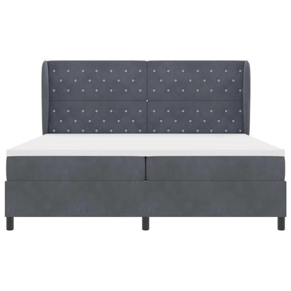 Boxspringbett mit Matratze Dunkelgrau 200x200 cm Samt