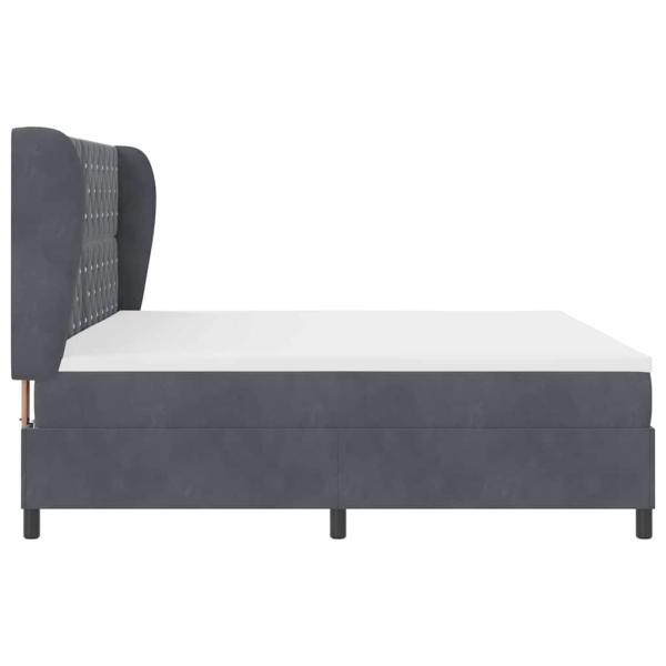 Boxspringbett mit Matratze Dunkelgrau 200x200 cm Samt