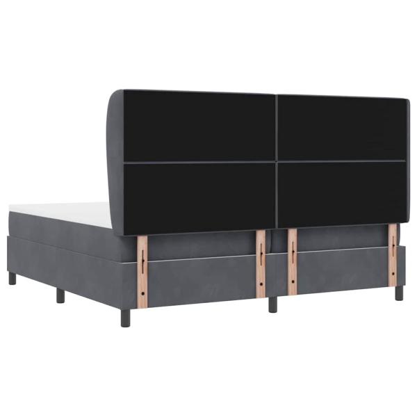Boxspringbett mit Matratze Dunkelgrau 200x200 cm Samt