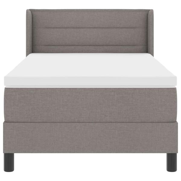 Boxspringbett mit Matratze Taupe 80x200 cm Stoff, Kopfteil Linien Design Taupe 80 cm Stoff