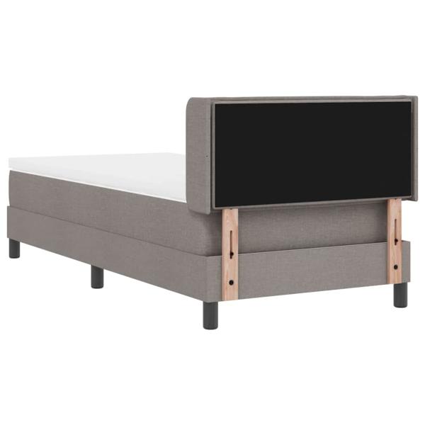 Boxspringbett mit Matratze Taupe 80x200 cm Stoff, Kopfteil Linien Design Taupe 80 cm Stoff