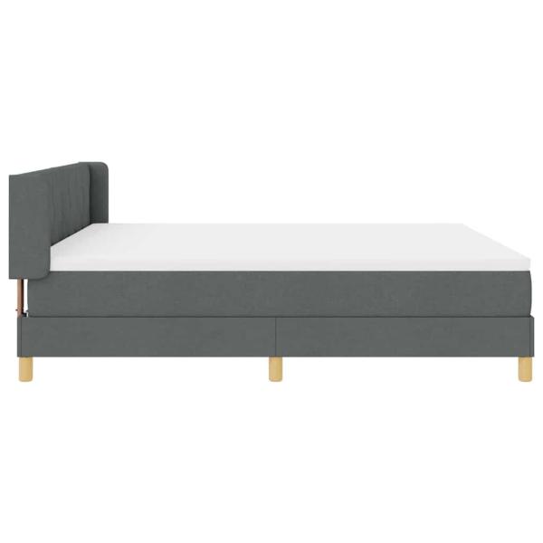 Boxspringbett Dunkelgrau mit Matratze 180x200 cm Stoff, Kopfteil Diamantblockdesign Dunkelgrau 180 cm Stoff