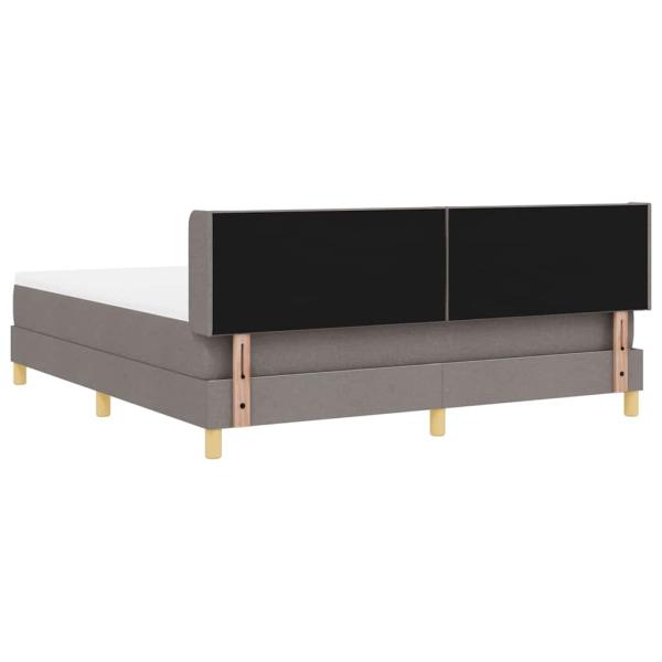Boxspringbett mit Matratze Taupe 180x200 cm Stoff, Kopfteil Diamantblock-Design Taupe 180 cm Stoff