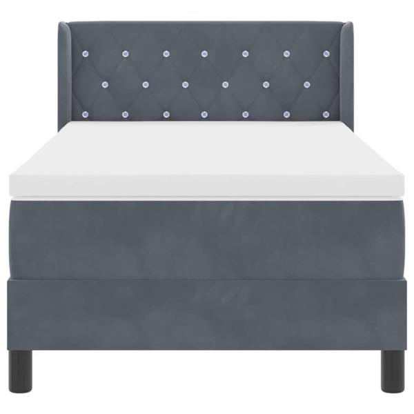 Boxspringbett mit Matratze Dunkelgrau 90x190 cm Samt