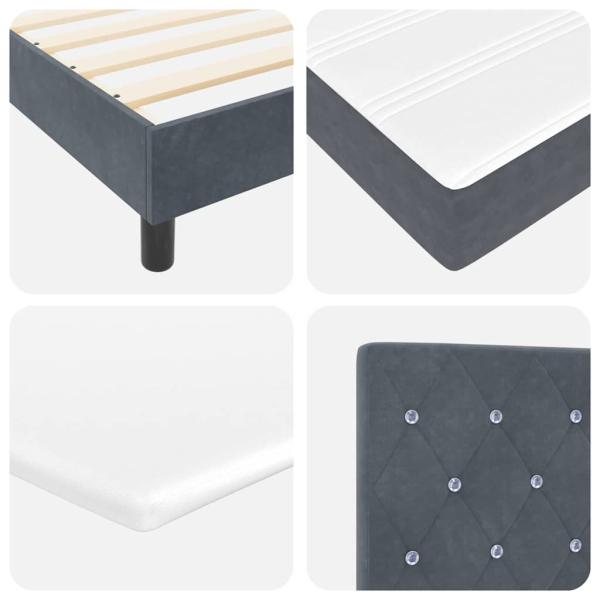 Boxspringbett mit Matratze Dunkelgrau 160x200 cm Samt