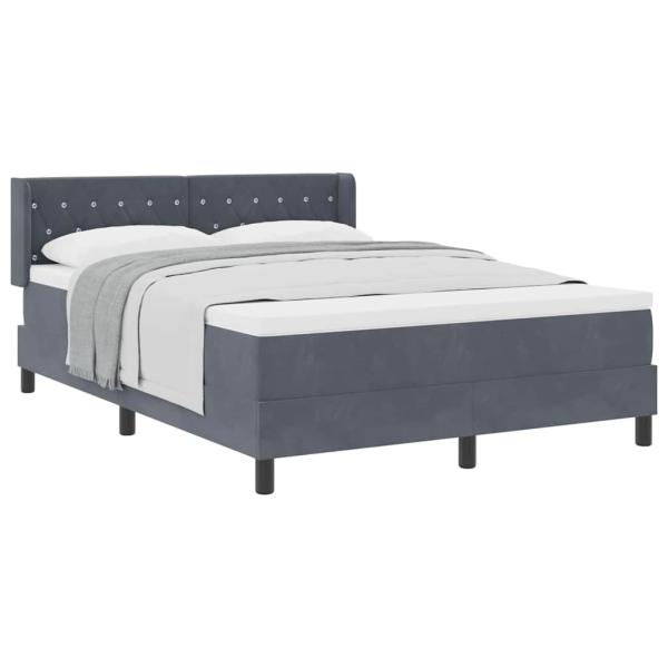 Boxspringbett mit Matratze Dunkelgrau 160x200 cm Samt