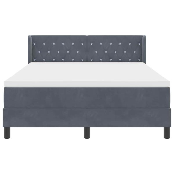 Boxspringbett mit Kopfteil Dunkelgrau 200 x 160 cm Samt