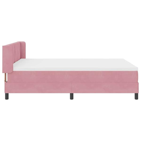 Boxspringbett mit Matratze Rosa 160x200 cm Samt