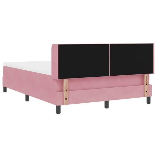 Boxspringbett mit Matratze Rosa 160x200 cm Samt