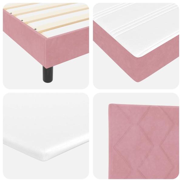 Boxspringbett mit Matratze Rosa 160x200 cm Samt