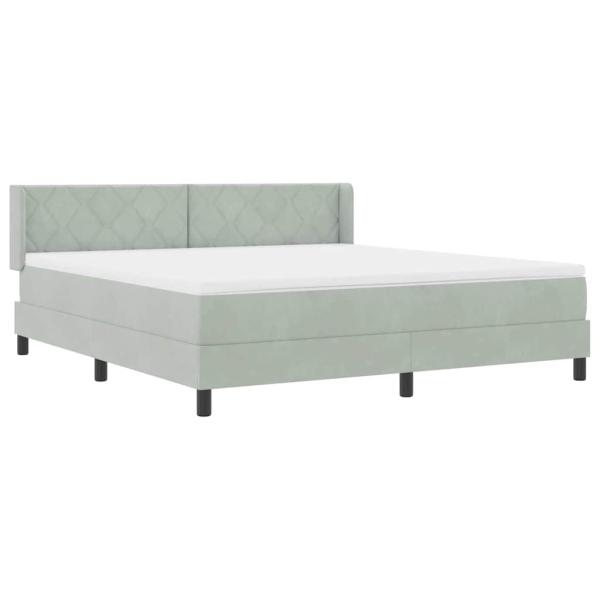 Boxspringbett mit Matratze Hellgrau 180x200 cm Samt