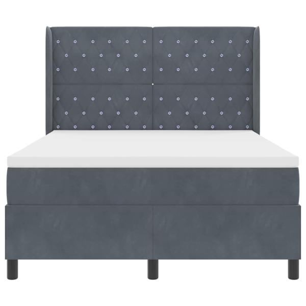 Boxspringbett mit Matratze Dunkelgrau 140x190 cm Samt