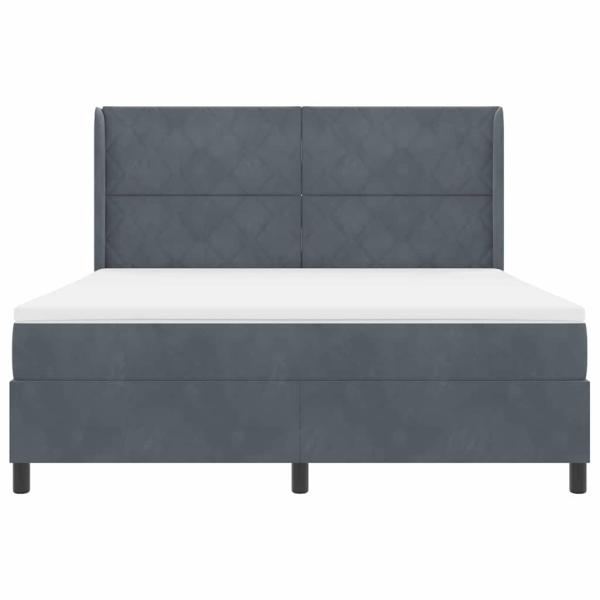 Boxspringbett mit Matratze Dunkelgrau 180x200 cm Samt