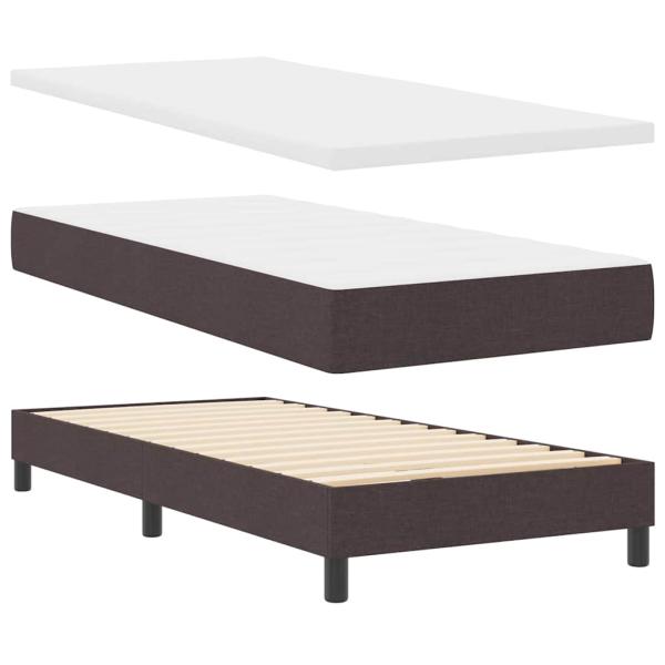 Boxspringbett mit Matratze & LED dunkelbraun 80x200 cm Stoff