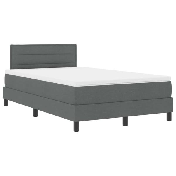 Boxspringbett mit Matratze & LED Dunkelgrau 120x190 cm Stoff