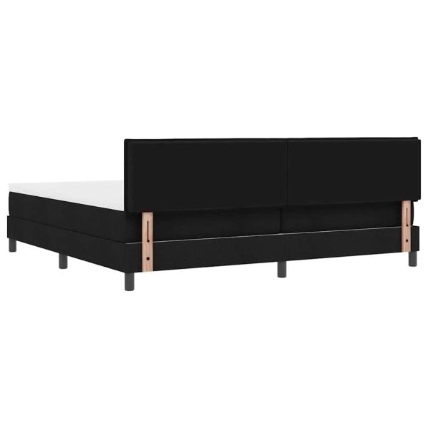 Boxspringbett mit Matratze & LED schwarz 200x200 cm Stoff