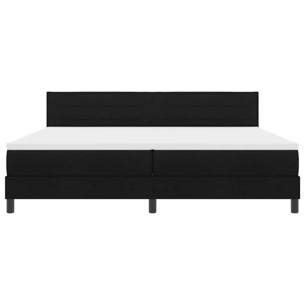 Boxspringbett mit Matratze & LED schwarz 200x200 cm Stoff