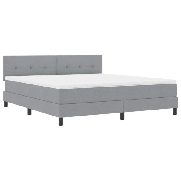 Boxspringbett mit Matratze & LED Hellgrau 180x200 cm Stoff