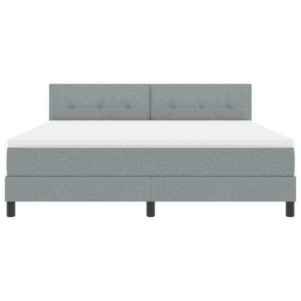 Boxspringbett mit Matratze & LED Hellgrau 180x200 cm Stoff