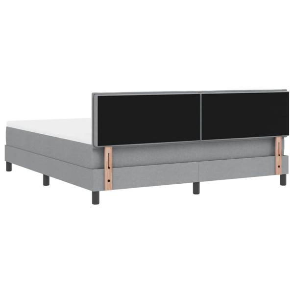 Boxspringbett mit Matratze & LED Hellgrau 180x200 cm Stoff