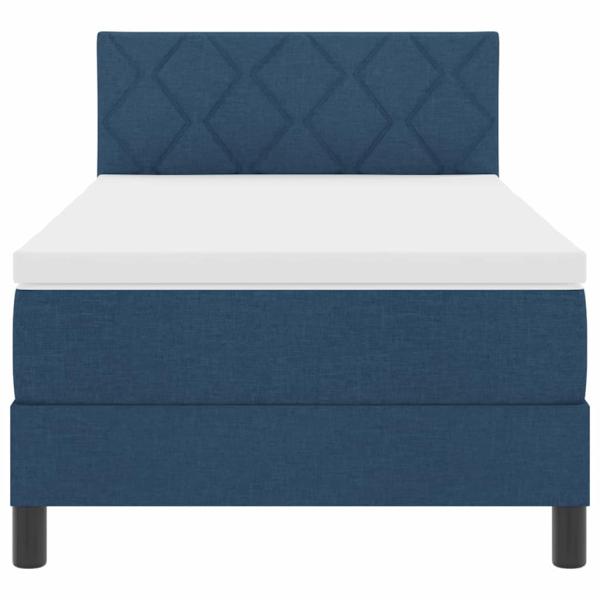 Boxspringbett mit Matratze & LED Blau 90x190 cm Stoff