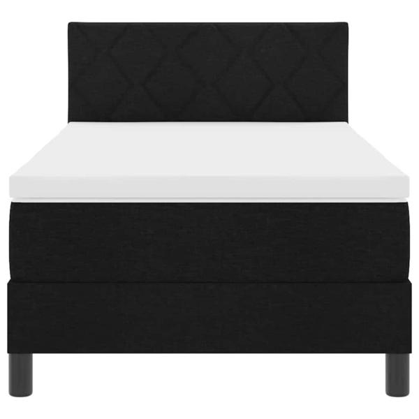 Boxspringbett mit Matratze & LED Schwarz 90x200 cm Stoff