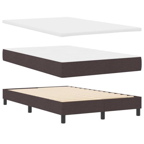 Boxspringbett mit Matratze & LED Dunkelbraun 120x190 cm Stoff