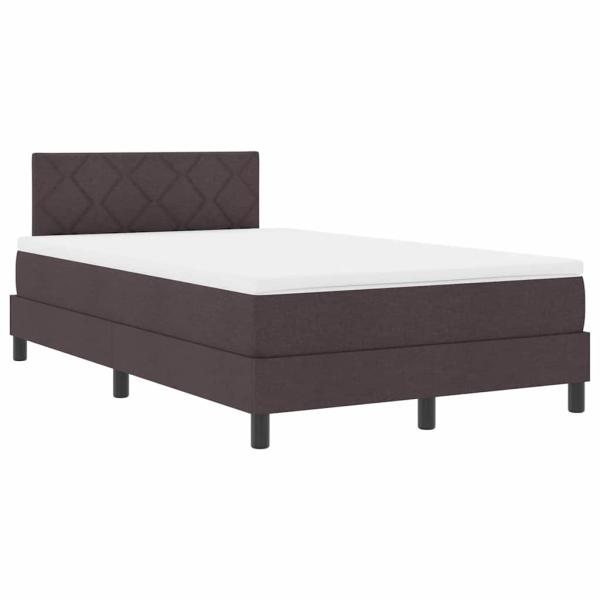 Boxspringbett mit Matratze & LED Dunkelbraun 120x190 cm Stoff