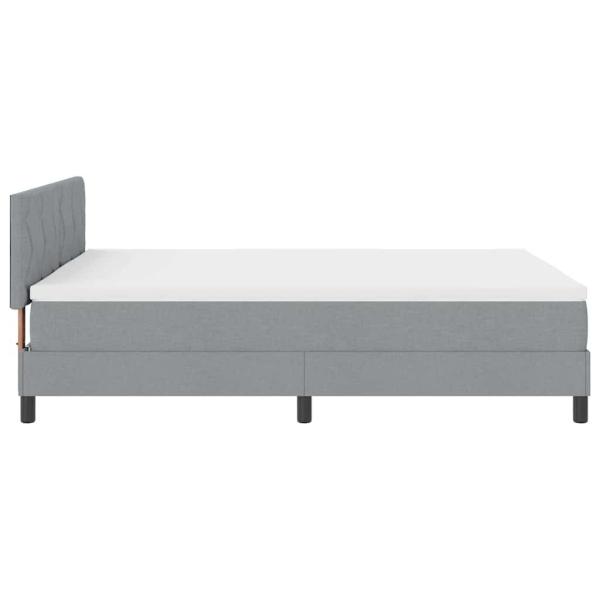 Boxspringbett mit Matratze & LED Hellgrau 160x200 cm Stoff