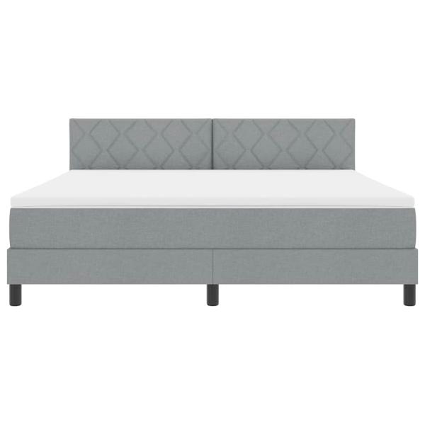 Boxspringbett mit Matratze & LED Hellgrau 180x200 cm Stoff