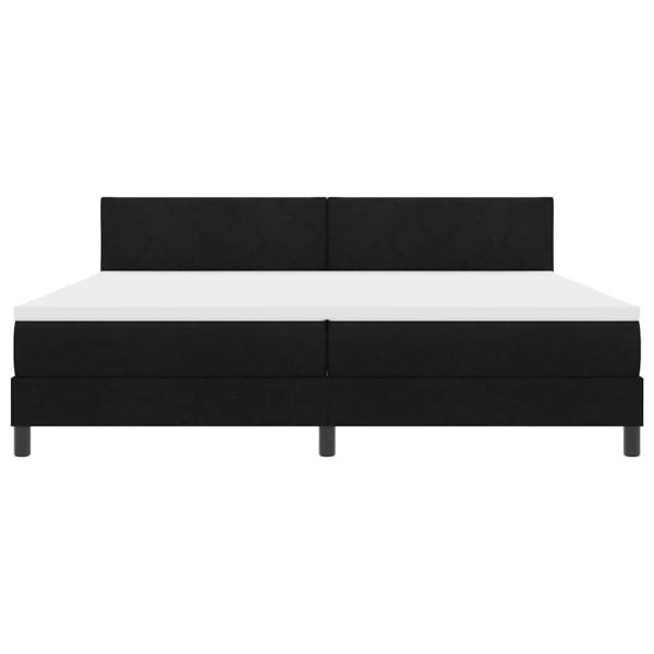 Boxspringbett mit Matratze & LED Schwarz 200x200 cm Stoff